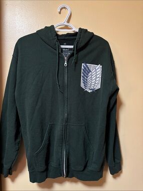 Dark Green Attack on Titan Zip Up Hoodie